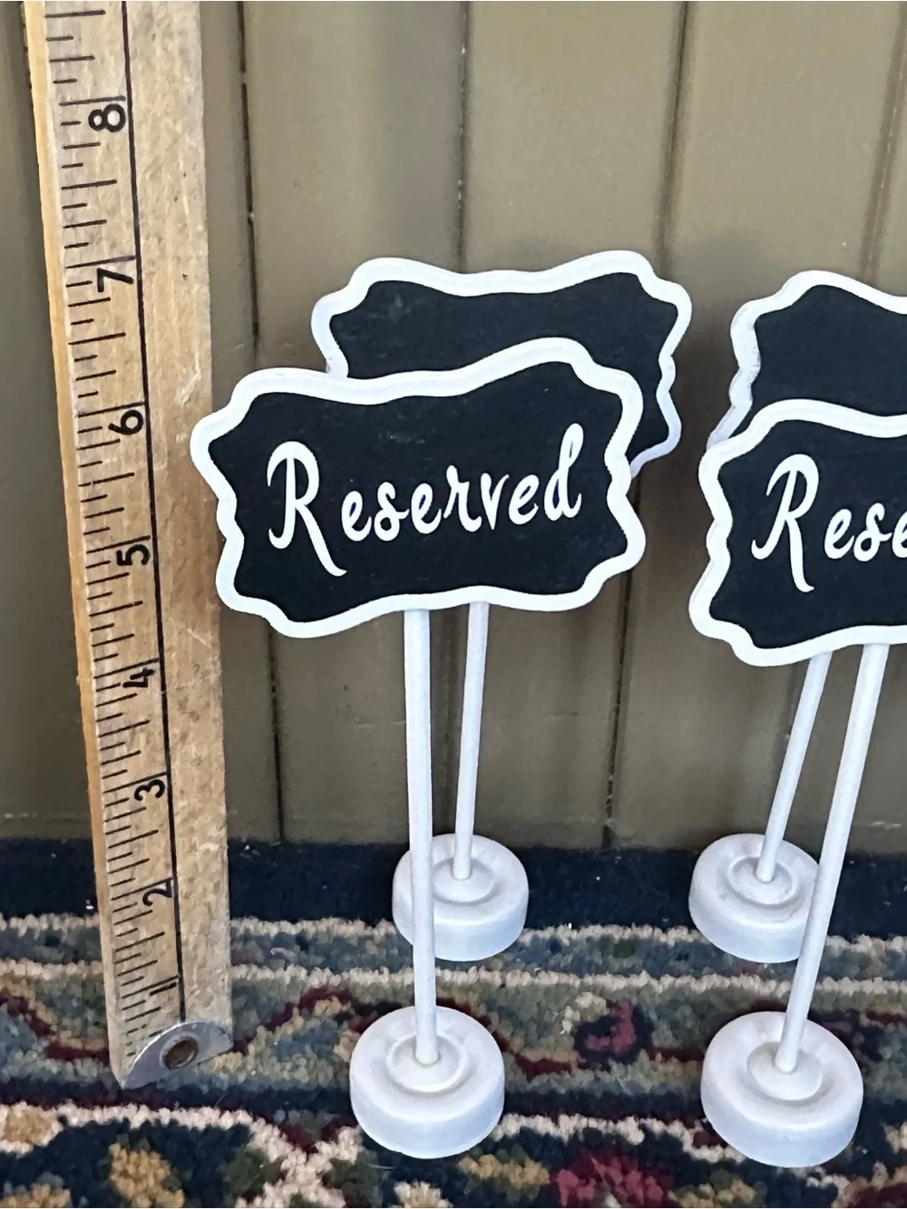 Reserved Table Chalk Signs - White and Black - Party Supplies